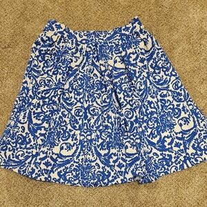 Adrienne Vittadini Blue and White A-Line Skirt